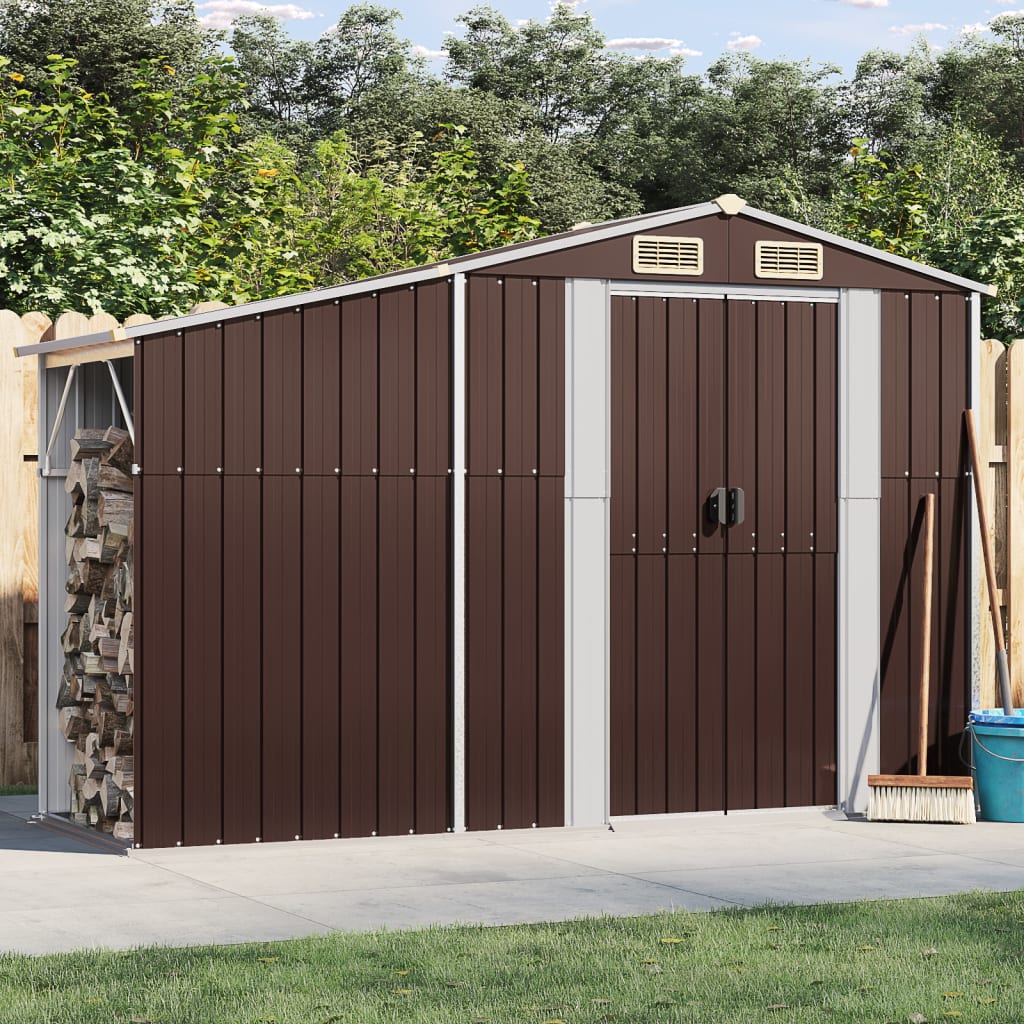 vidaXL Tuinschuur 277x192,5x179 cm gegalvaniseerd staal groen