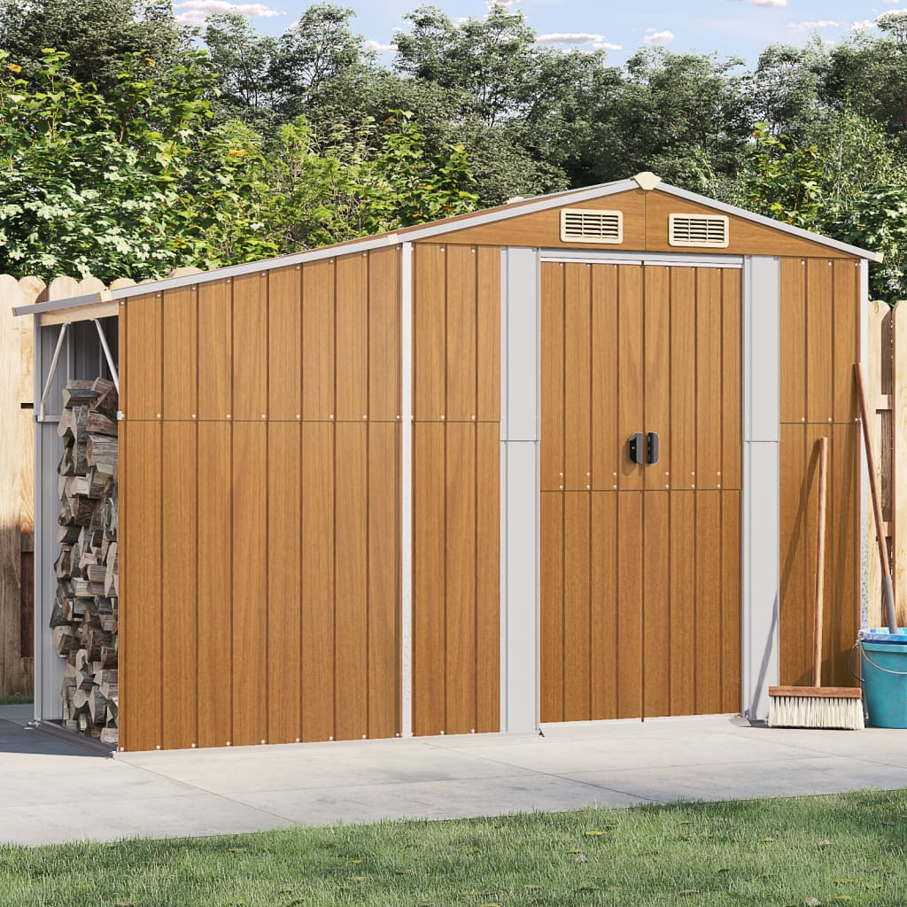 vidaXL Tuinschuur 277x192,5x179 cm gegalvaniseerd staal groen