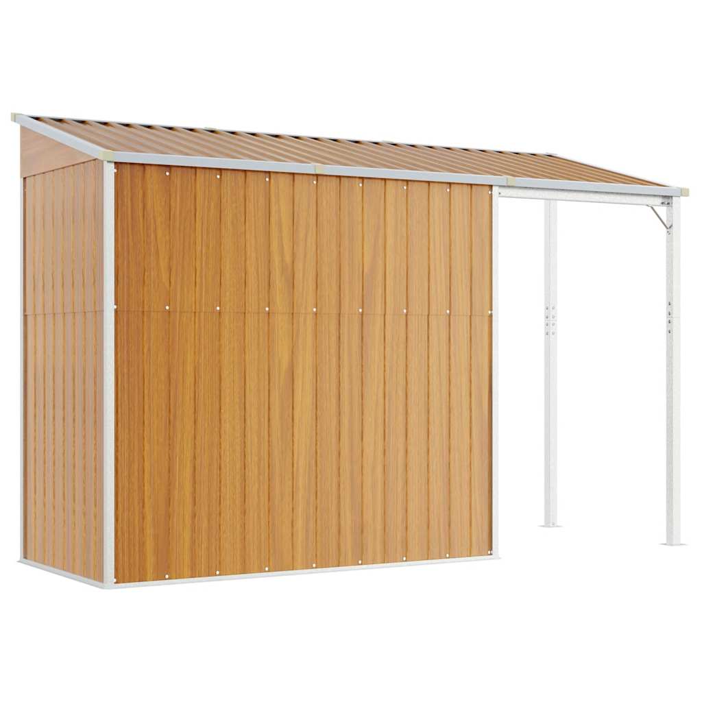 vidaXL Tuinschuur met verlengd dak 277x107x181 cm staal groen