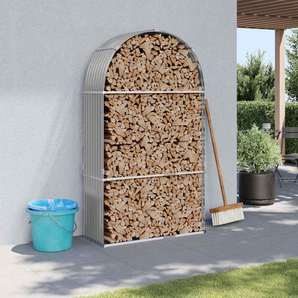 vidaXL Haardhoutopslag 40x45x170 cm gegalvaniseerd staal groen