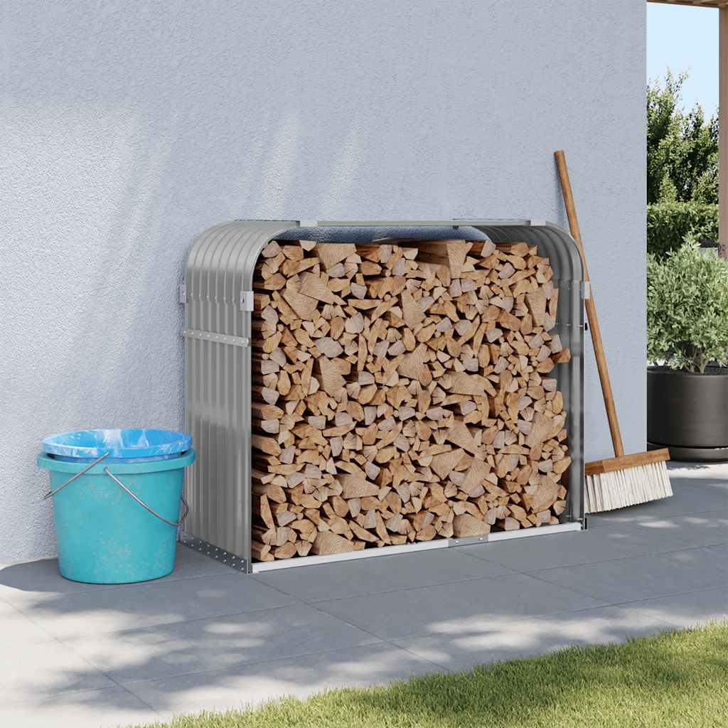 vidaXL Haardhoutopslag 40x45x170 cm gegalvaniseerd staal groen
