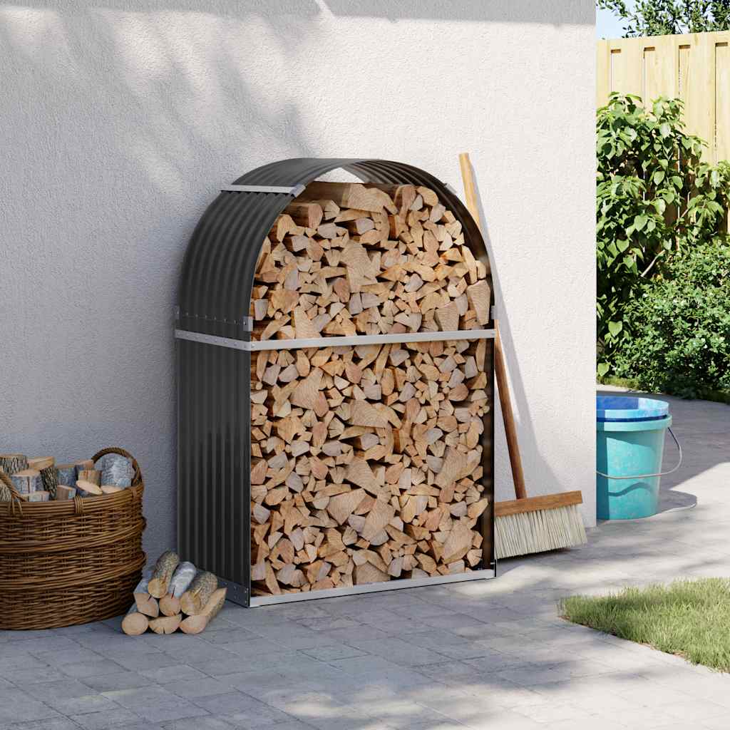 vidaXL Haardhoutopslag 40x45x170 cm gegalvaniseerd staal groen