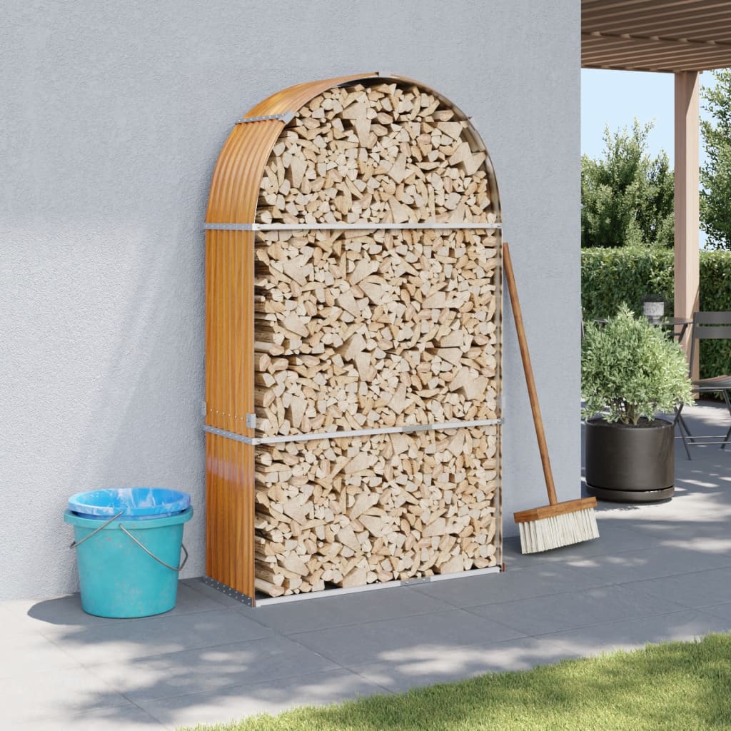 vidaXL Haardhoutopslag 40x45x170 cm gegalvaniseerd staal groen