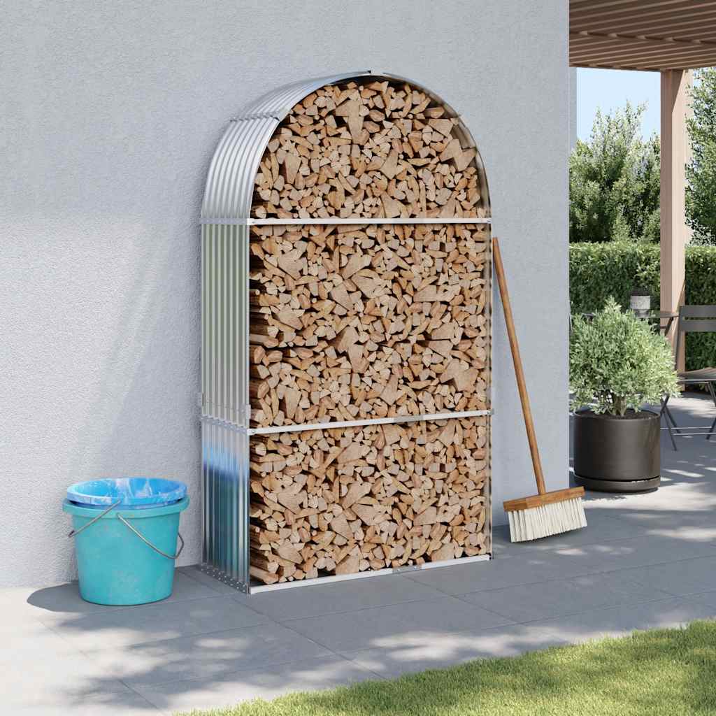 vidaXL Haardhoutopslag 40x45x170 cm gegalvaniseerd staal groen