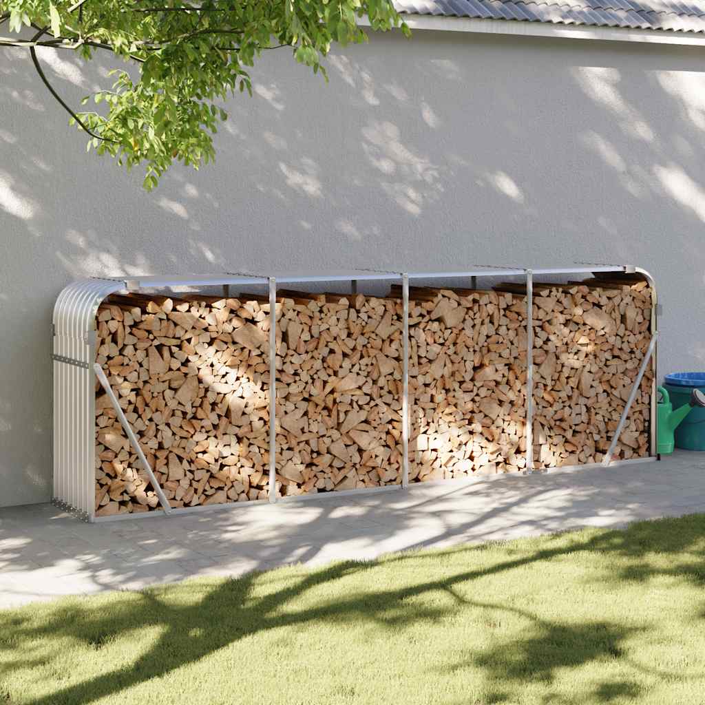 vidaXL Haardhoutopslag 40x45x170 cm gegalvaniseerd staal groen