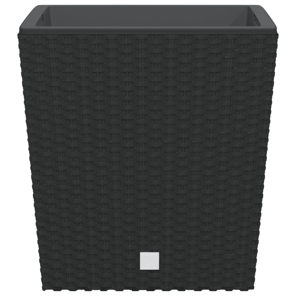 vidaXL Planter with removable pot rattan-look 21/32 L PP brown