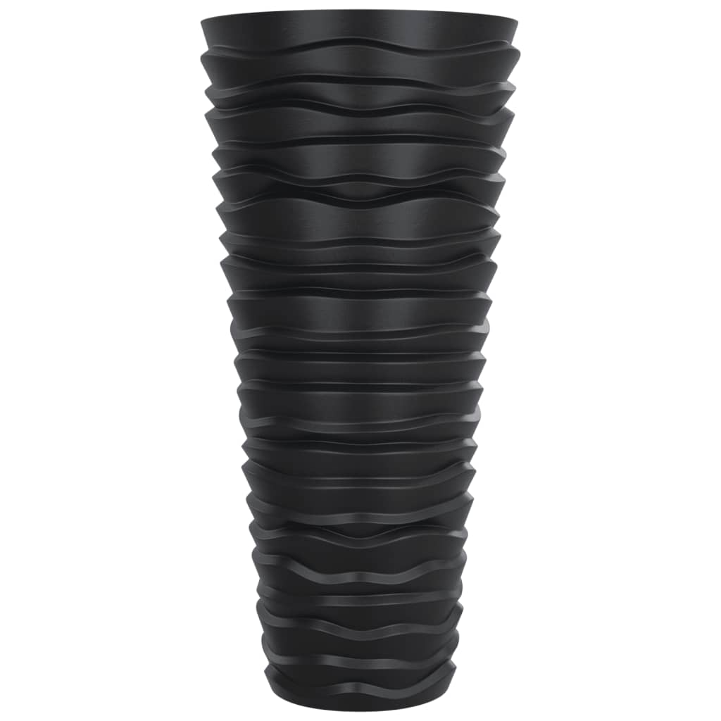 vidaXL Plantenbak met uitneembare bak geribbeld 18/45 L PP antraciet