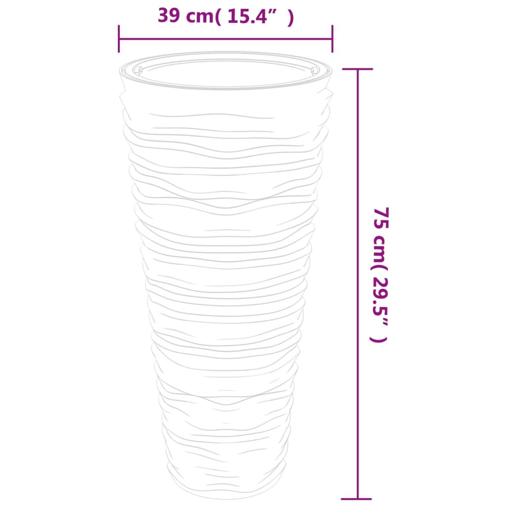 vidaXL Plantenbak met uitneembare bak geribbeld 18/45 L PP antraciet