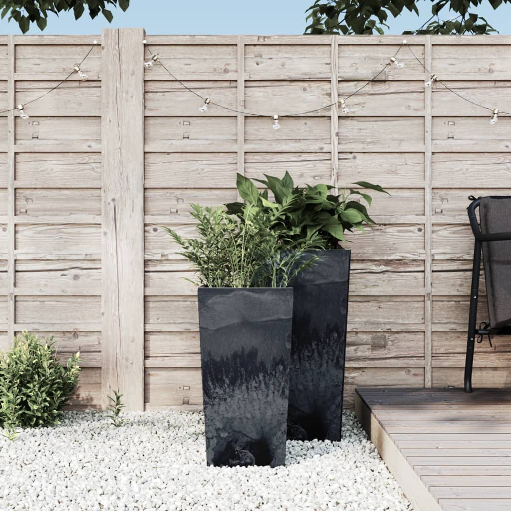 vidaXL Plantenbak met uitneembare bak beton-look 21/49 L PP antraciet