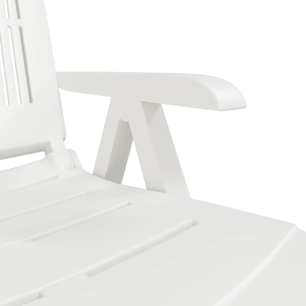 vidaXL Sun Lounger Plastic White