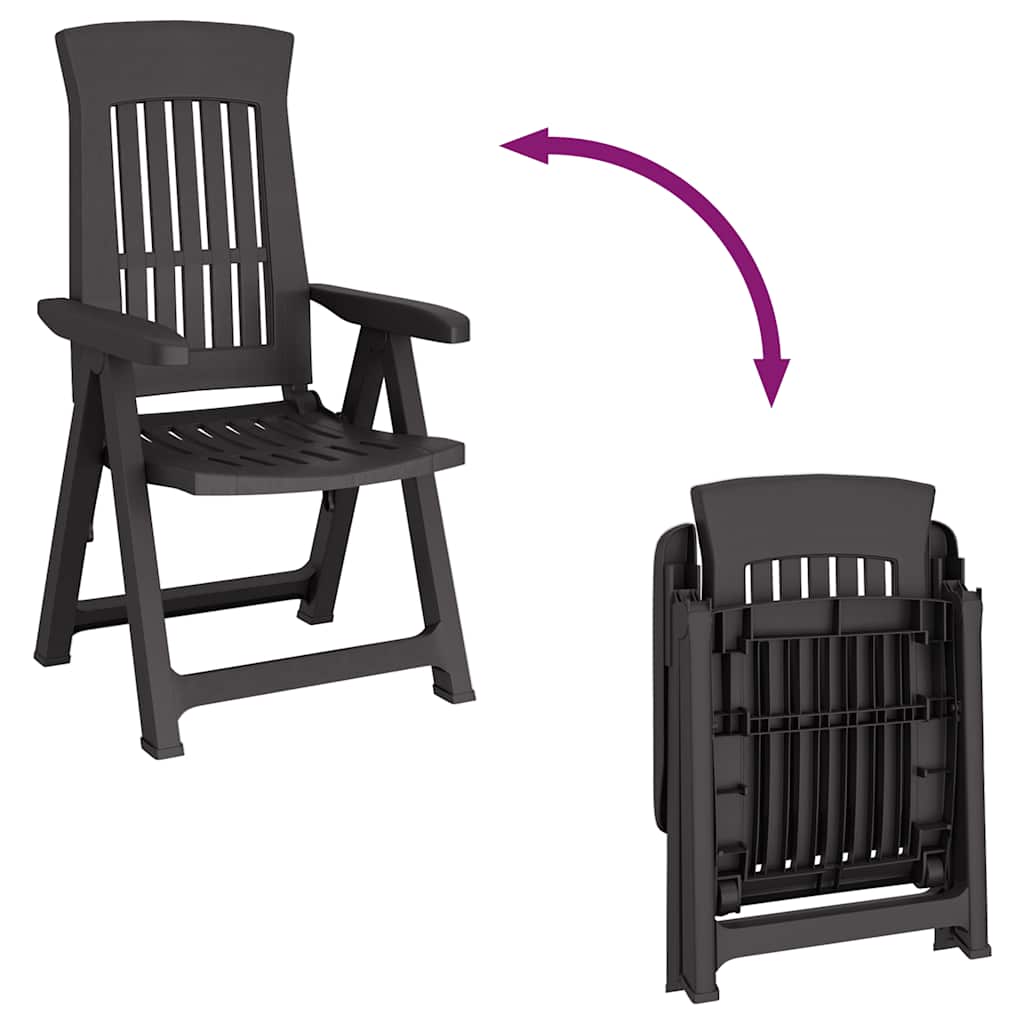vidaXL Tuinstoelen 2 st verstelbaar PP wit