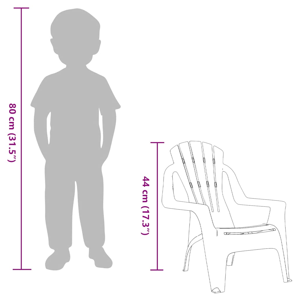 vidaXL Kindertuinstoelen 2 st hout-look 37x34x44 cm polypropeen