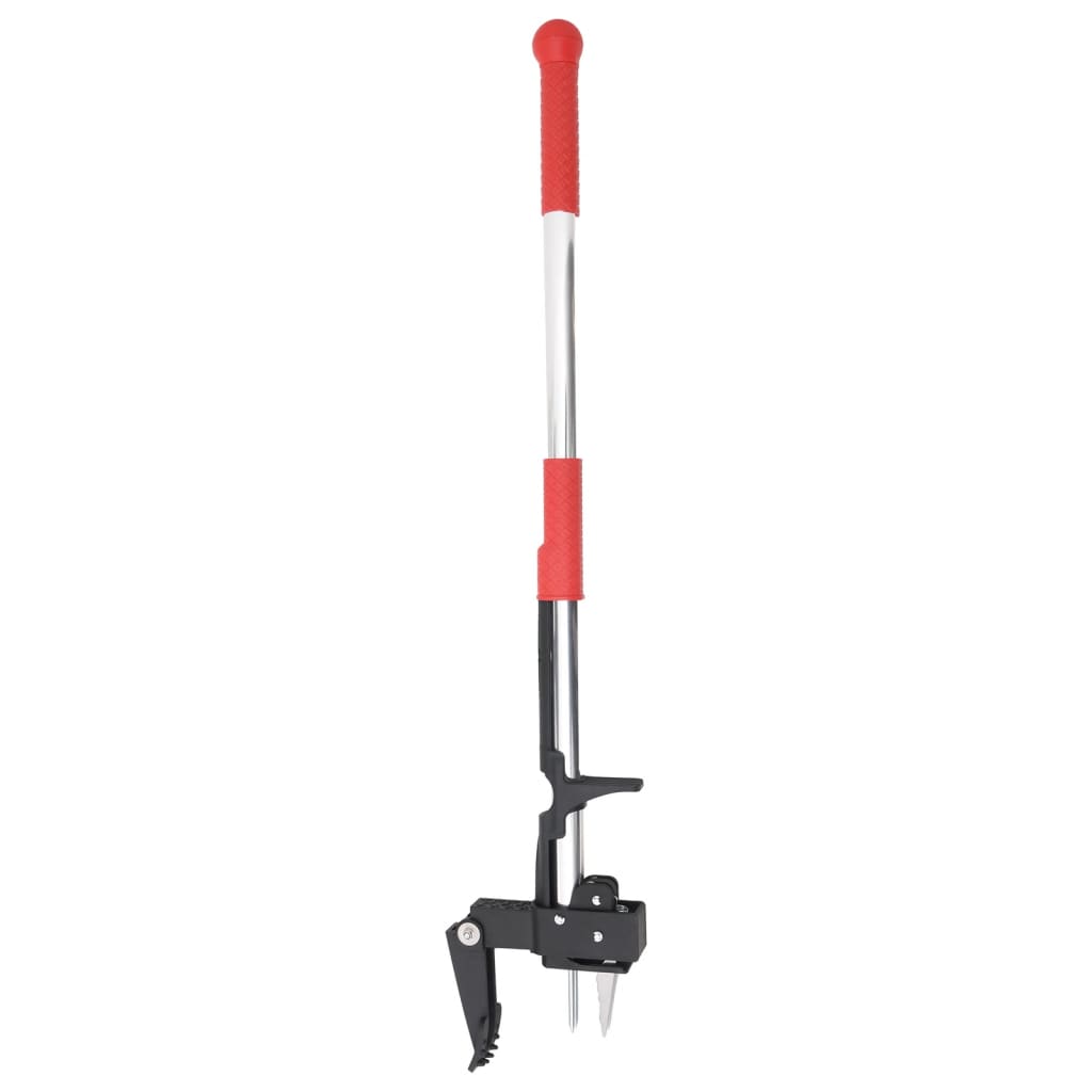 vidaXL Onkruidsteker 93,5 cm gepoedercoat staal rood en grijs