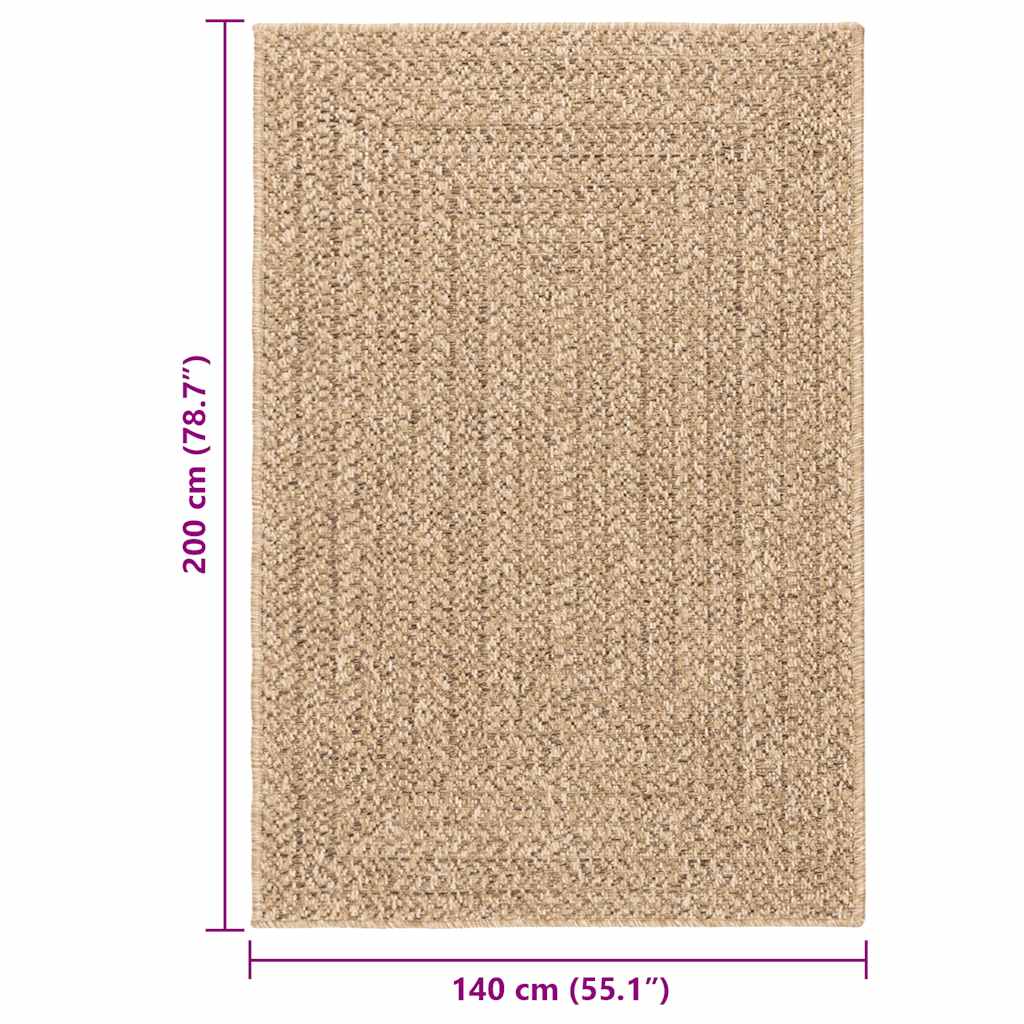 vidaXL Vloerkleed ZIZUR binnen en buiten 80x150 cm jute look