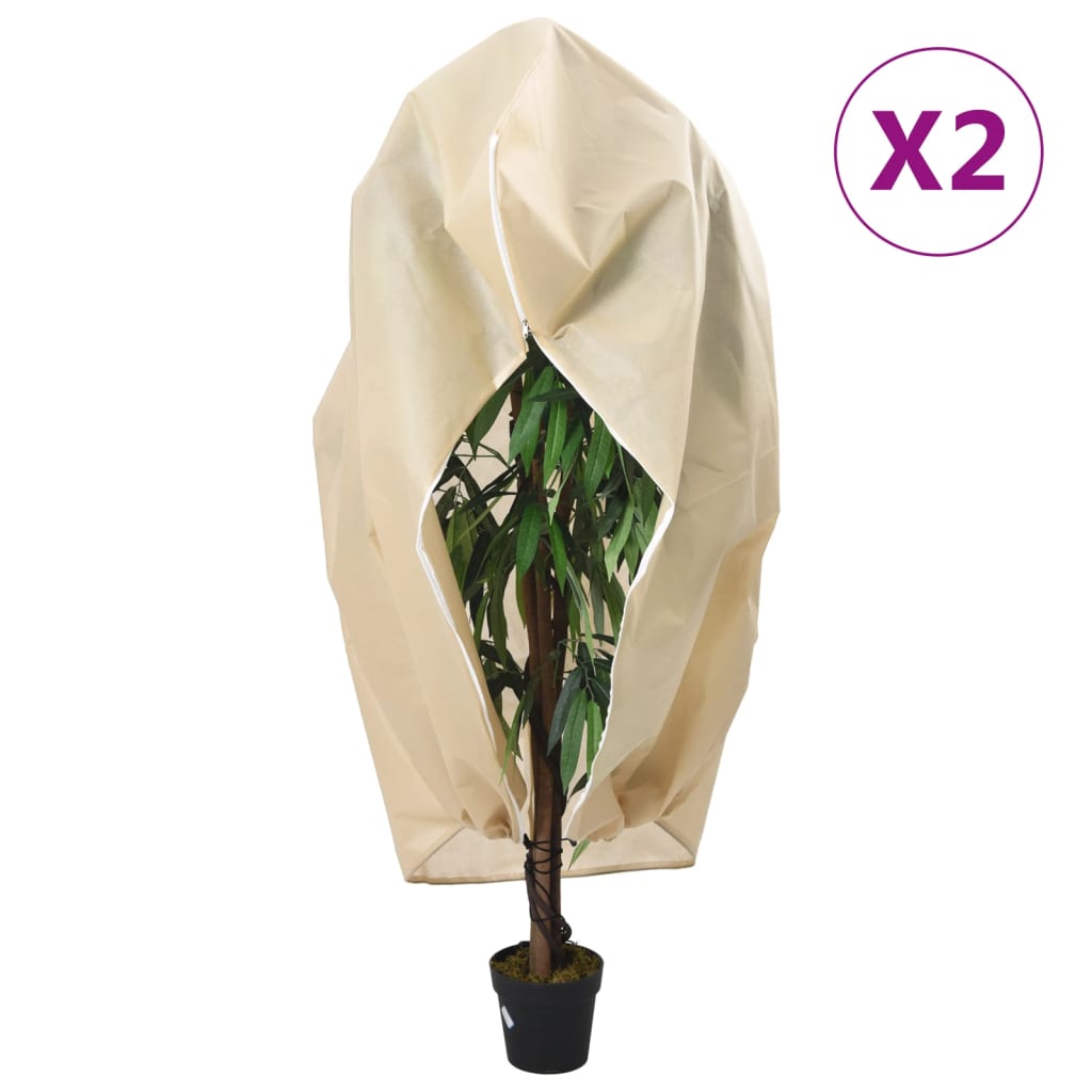 vidaXL Plantenhoezen met ritssluiting 4 st 70 g/m² 1x1,55 m