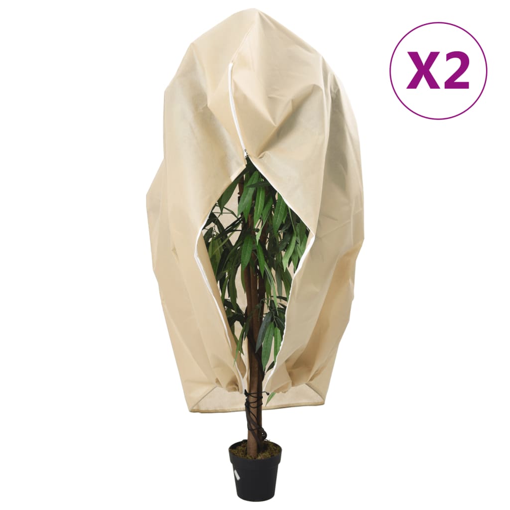 vidaXL Plantenhoezen met ritssluiting 4 st 70 g/m² 1x1,55 m