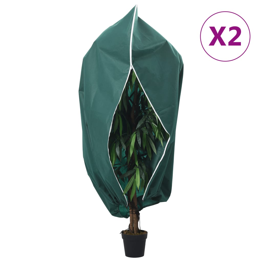 vidaXL Plantenhoezen met ritssluiting 4 st 70 g/m² 1x1,55 m