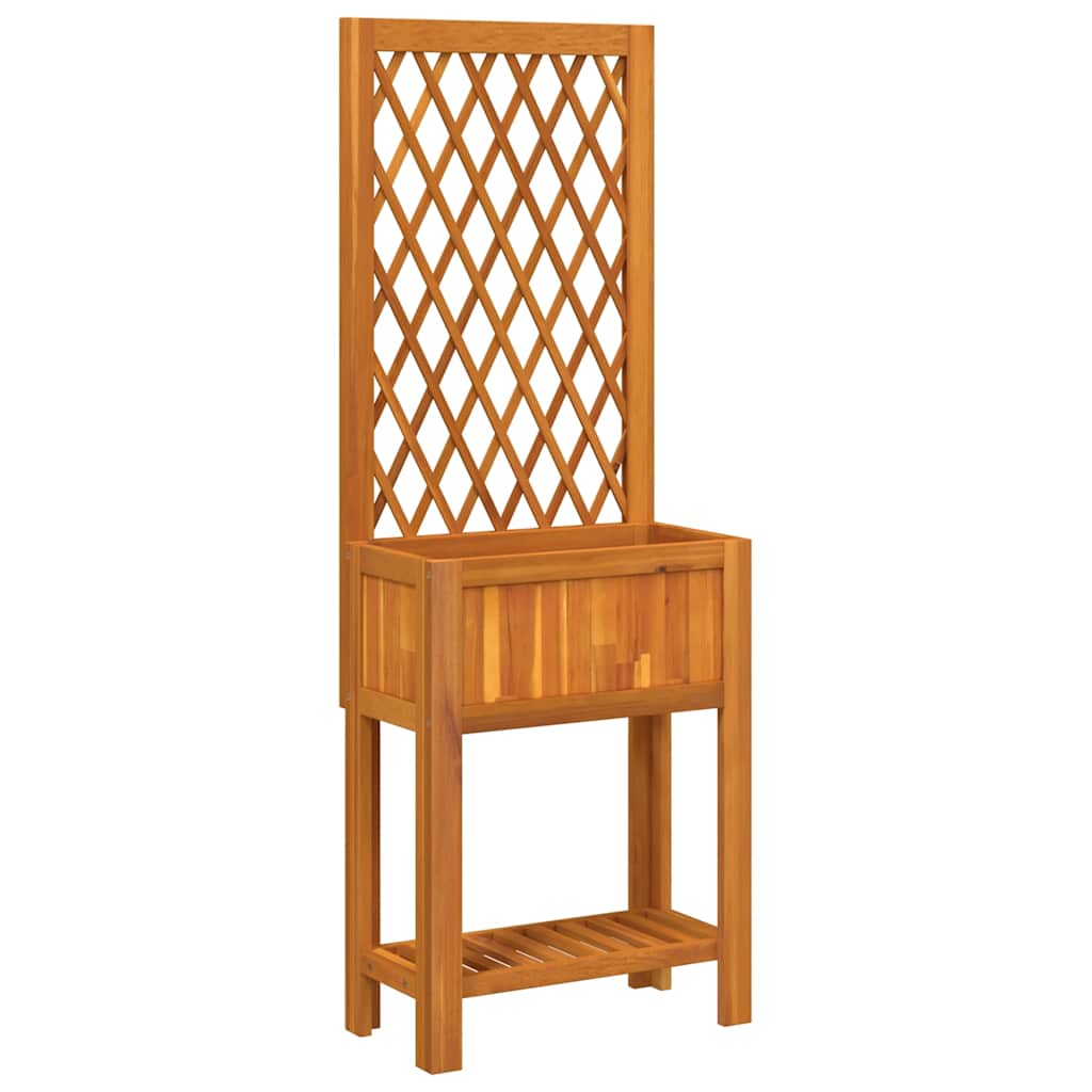 vidaXL Plantenbak met latwerk en schap 55x29,5x152 cm acaciahout