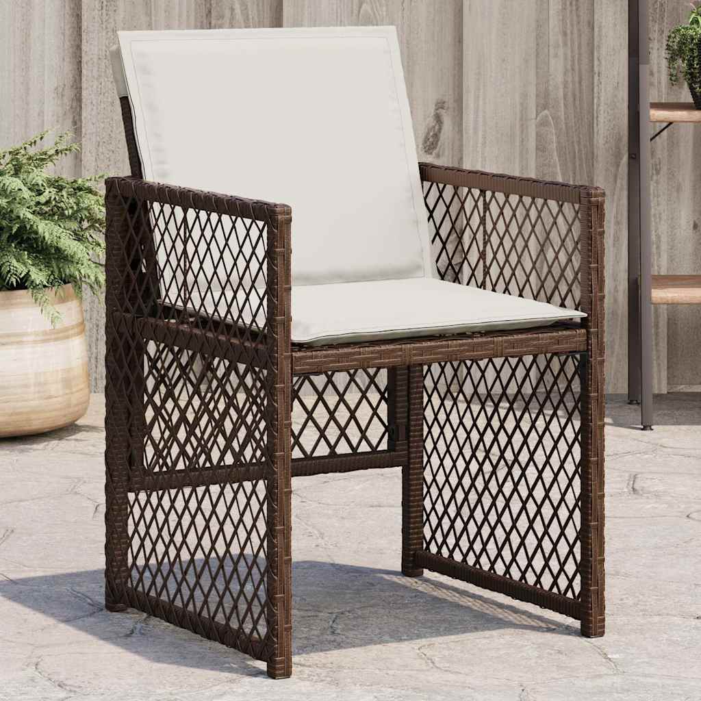 vidaXL Garden Chairs 4 pcs with cushions poly rattan black
