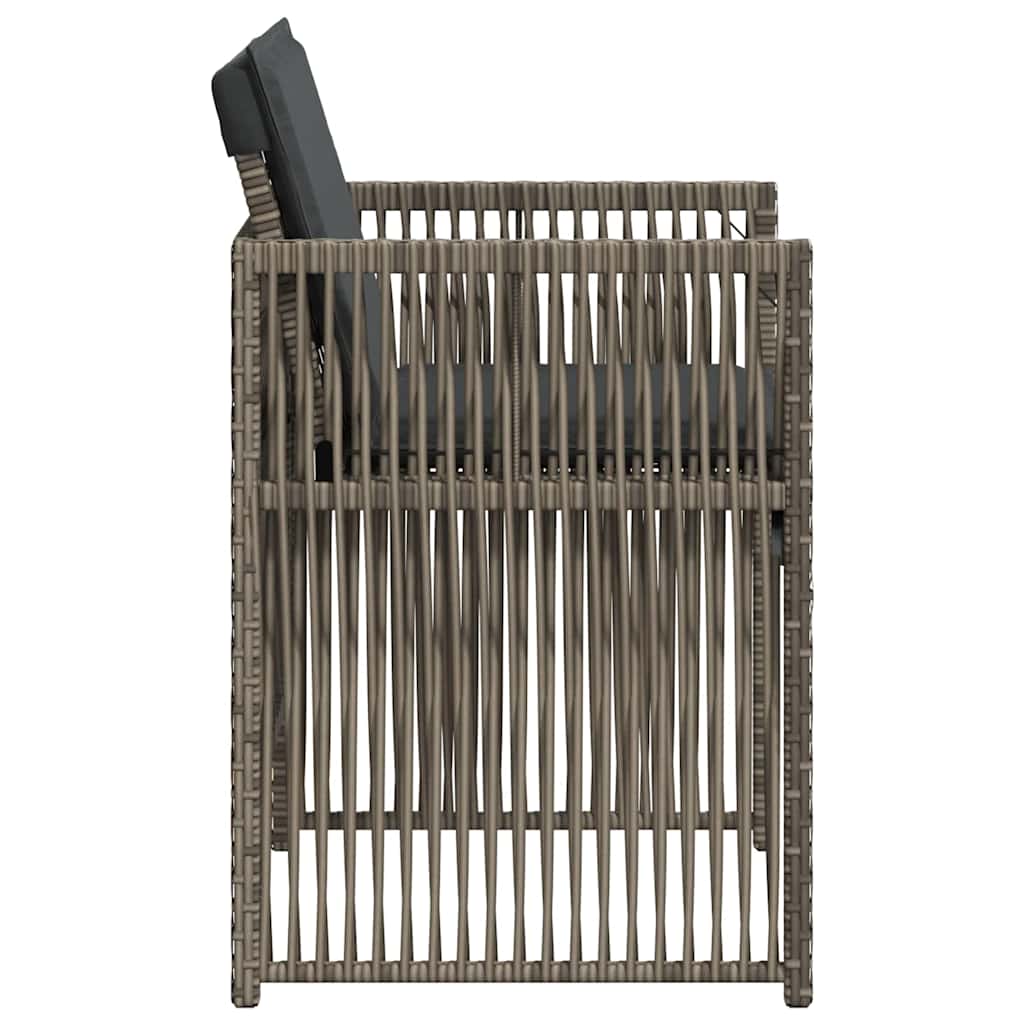 vidaXL Tuinstoelen 4 st met kussens poly rattan zwart