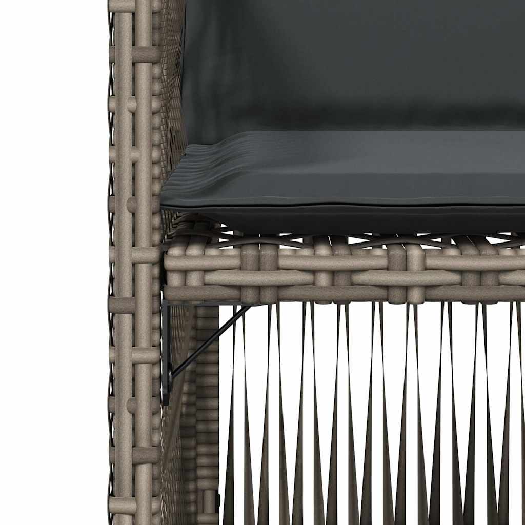 vidaXL Tuinstoelen 4 st met kussens poly rattan zwart