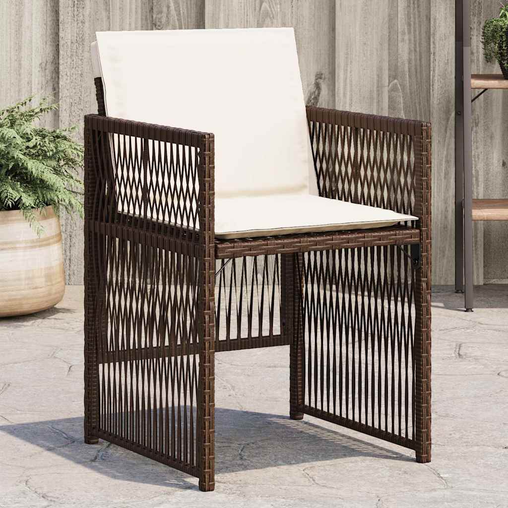 vidaXL Tuinstoelen 4 st met kussens poly rattan zwart