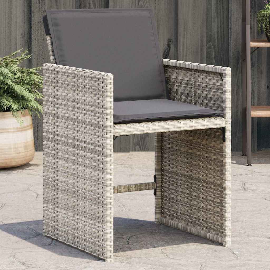 vidaXL Tuinstoelen 4 st met kussens poly rattan zwart