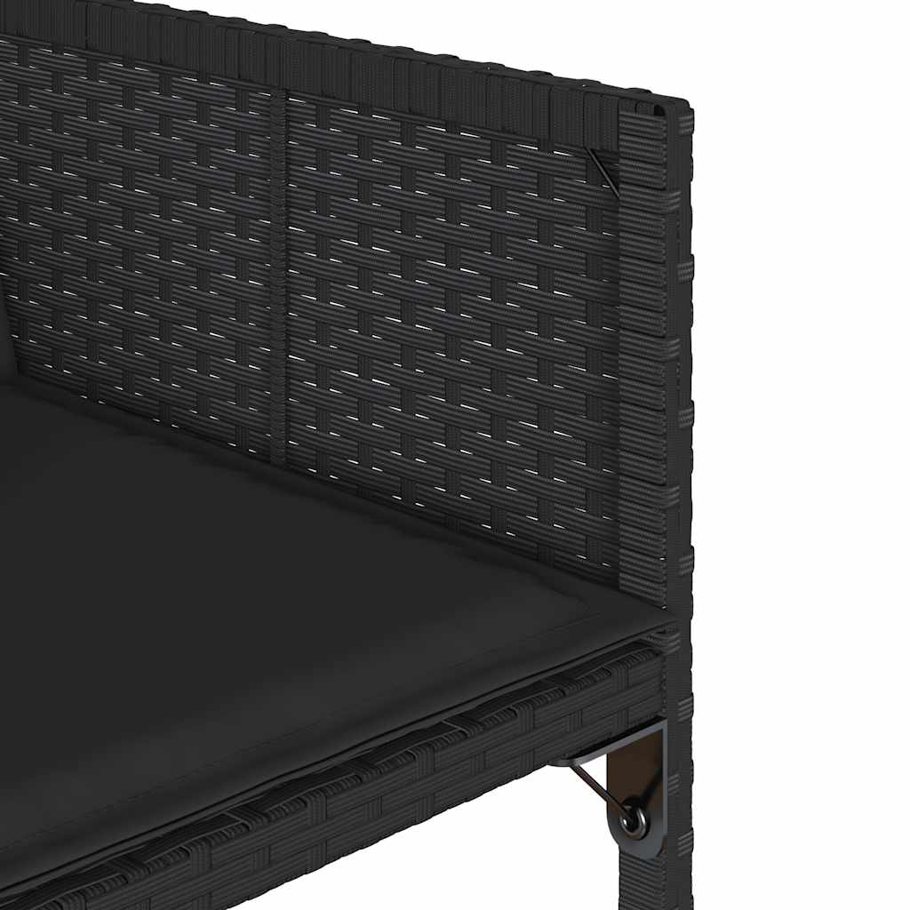 vidaXL Tuinstoelen 4 st met kussens poly rattan zwart
