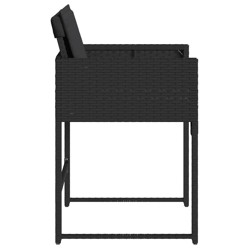 vidaXL Tuinstoelen 4 st met kussens poly rattan zwart