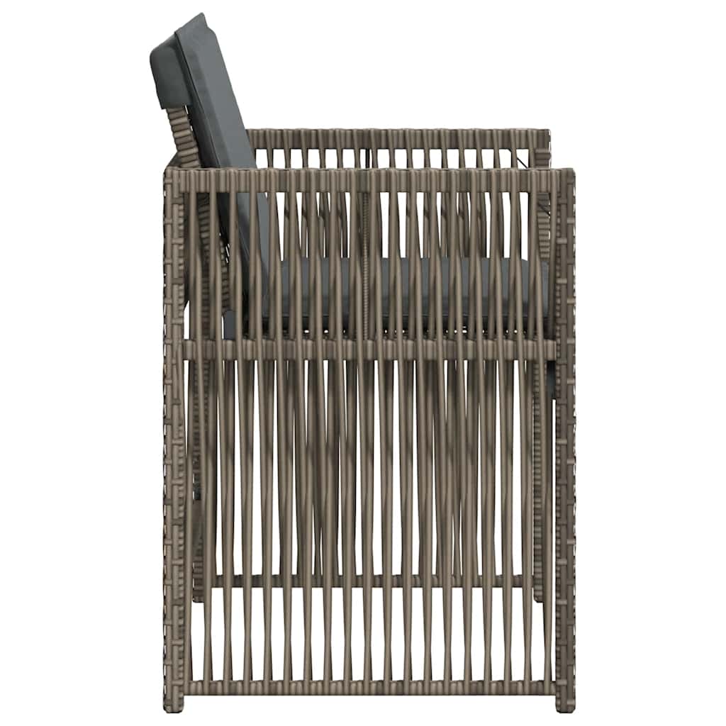 vidaXL Tuinstoelen 4 st met kussens poly rattan zwart