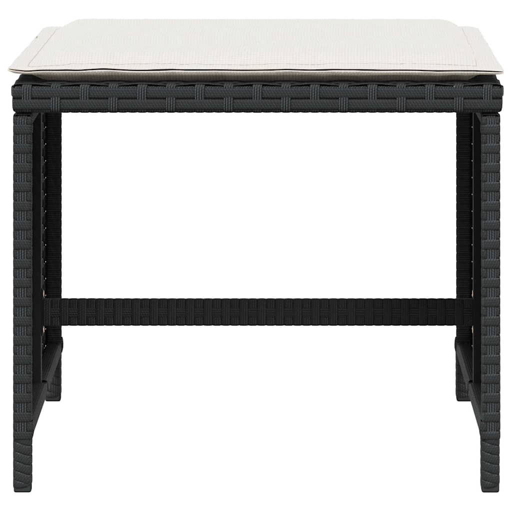 vidaXL Tuinkrukken 4 st met kussens 41x41x36 cm poly rattan zwart