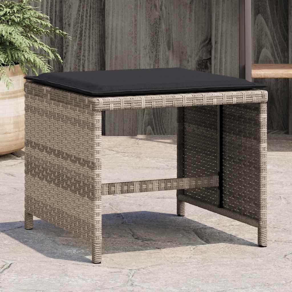 vidaXL Tuinkrukken 4 st met kussens 41x41x36 cm poly rattan zwart