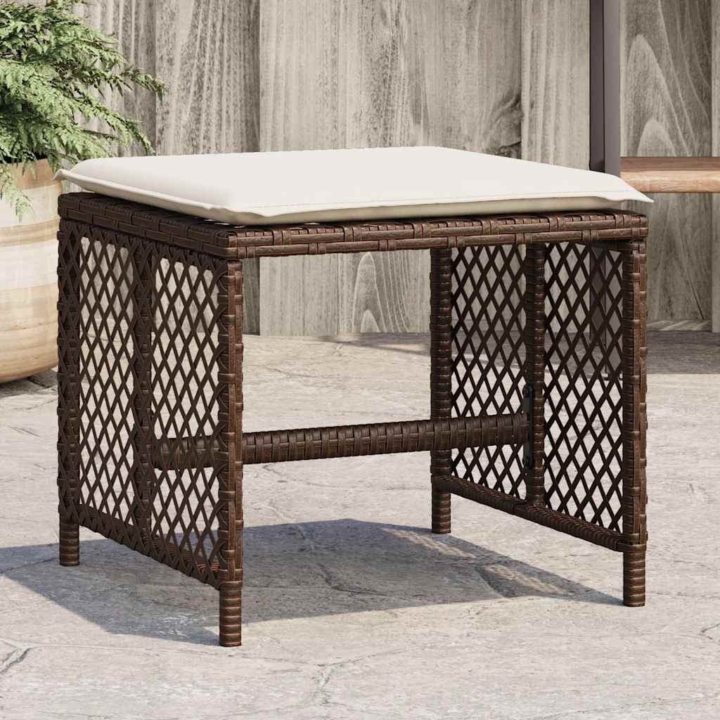 vidaXL Garden Stools 4 pcs with cushions 41x41x36 cm poly rattan black
