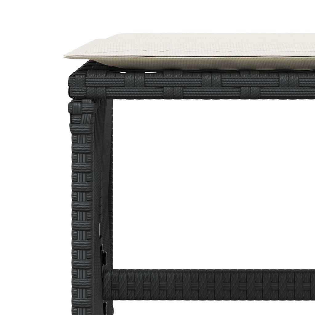 vidaXL Tuinkrukken 4 st met kussens 41x41x36 cm poly rattan zwart