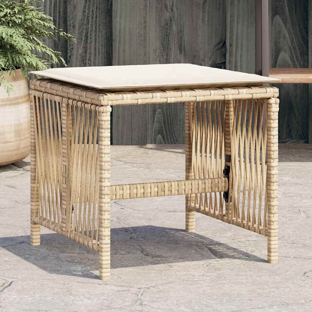vidaXL Tuinkrukken 4 st met kussens 41x41x36 cm poly rattan zwart
