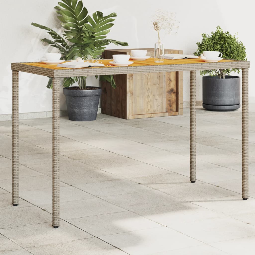 vidaXL Tuintafel met glazen blad 115x54x74 cm poly rattan zwart
