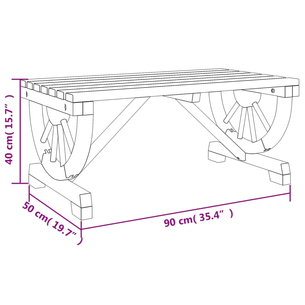 vidaXL Tuintafel 90x50x40 cm massief vurenhout