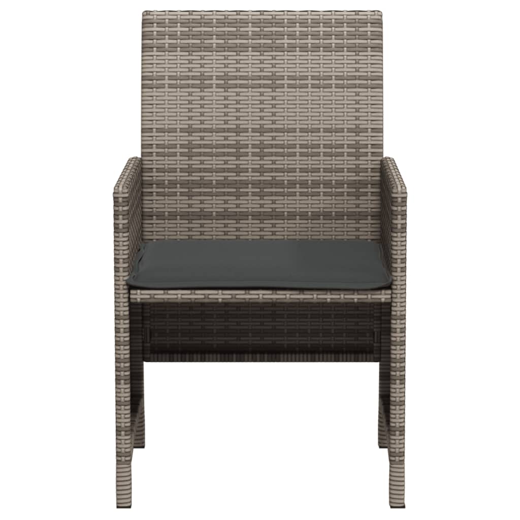 vidaXL 3-delige Bistroset met kussens poly rattan zwart