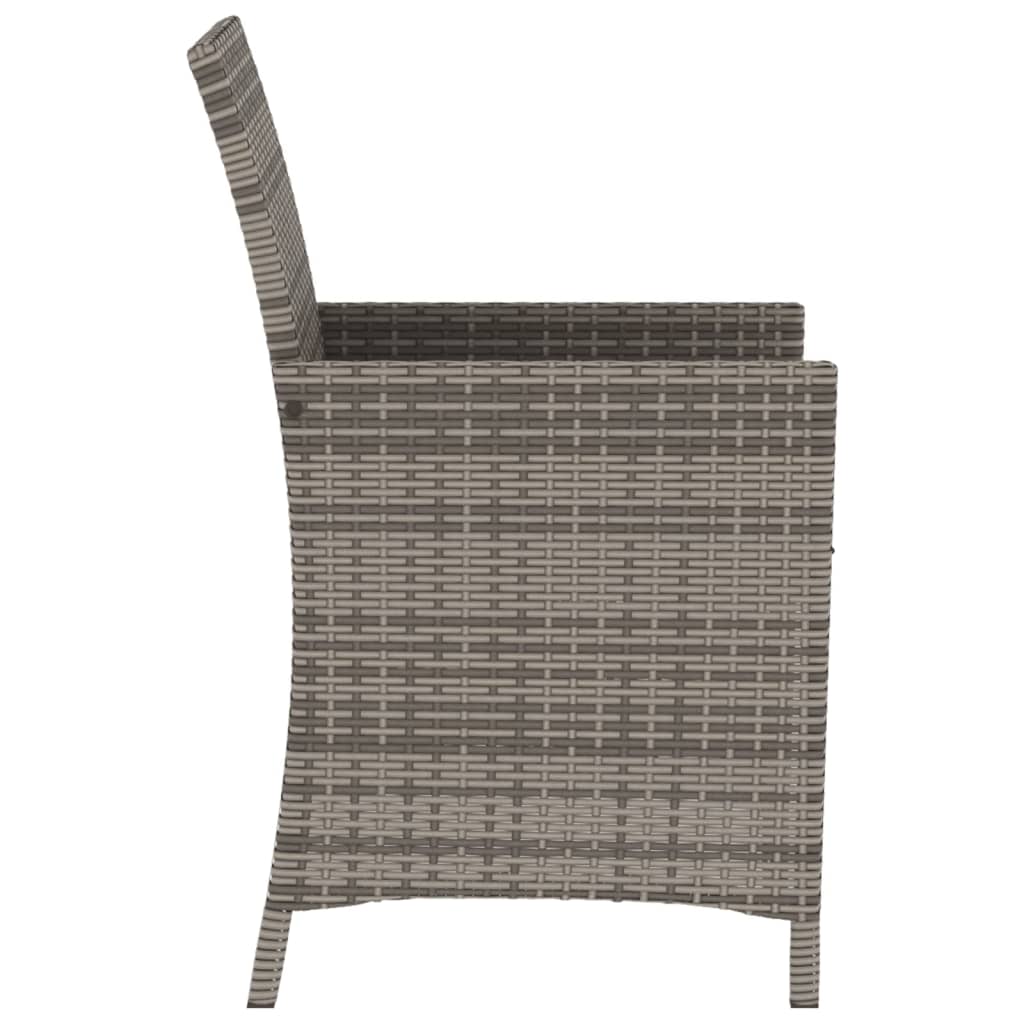 vidaXL 3-delige Bistroset met kussens poly rattan zwart