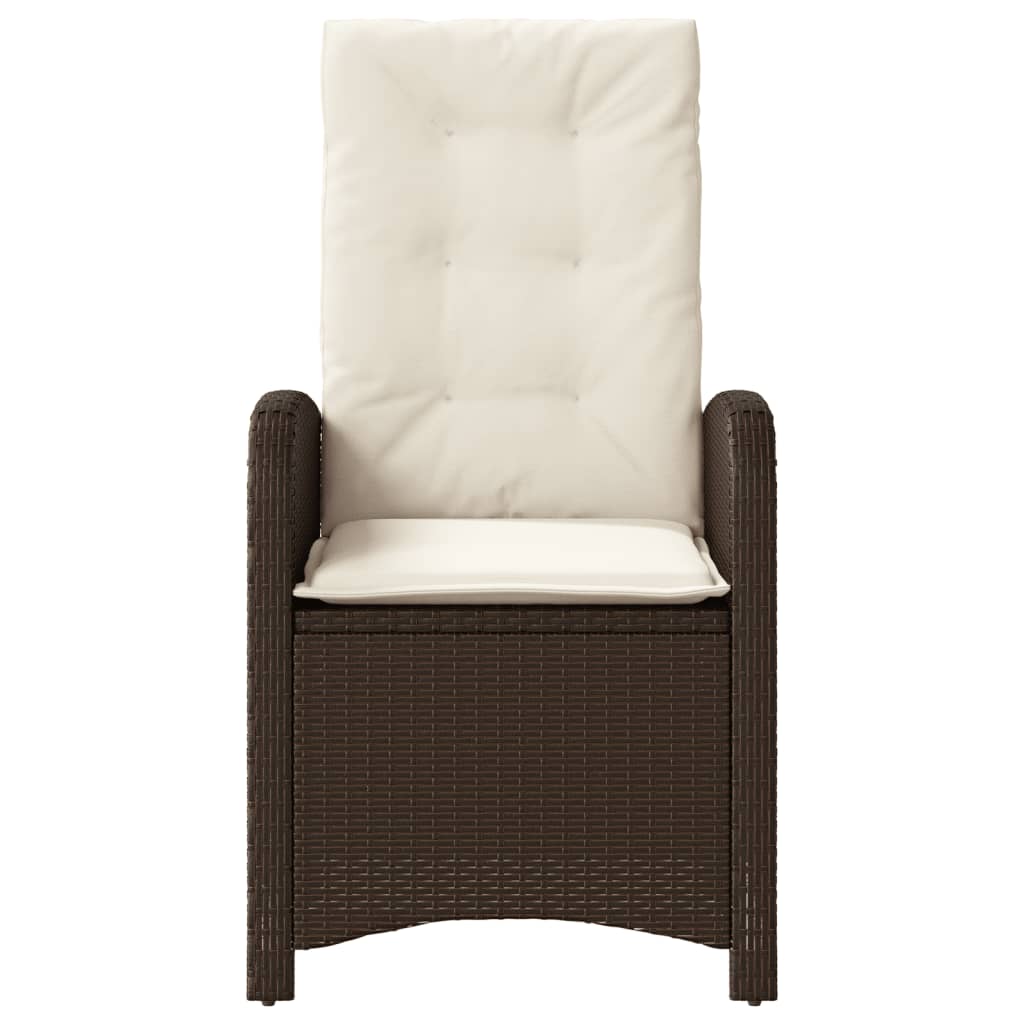 vidaXL 3-delige Bistroset met kussens poly rattan zwart
