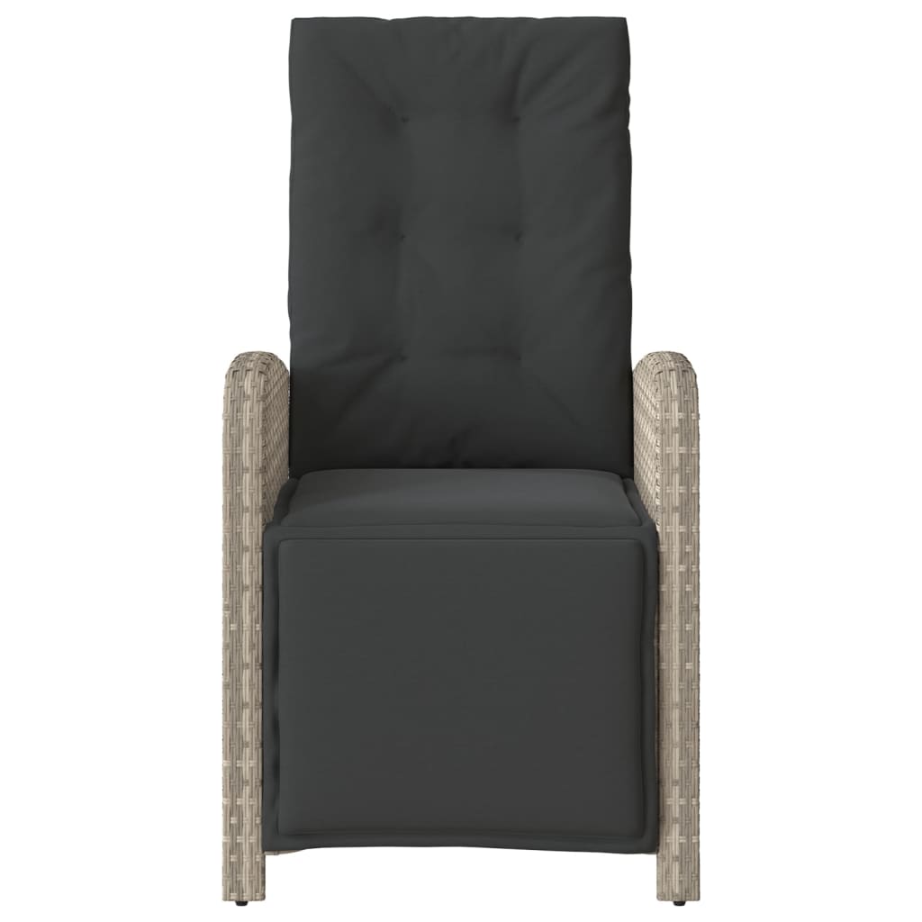 vidaXL Adjustable Garden Chair with Footrest Poly Rattan Black