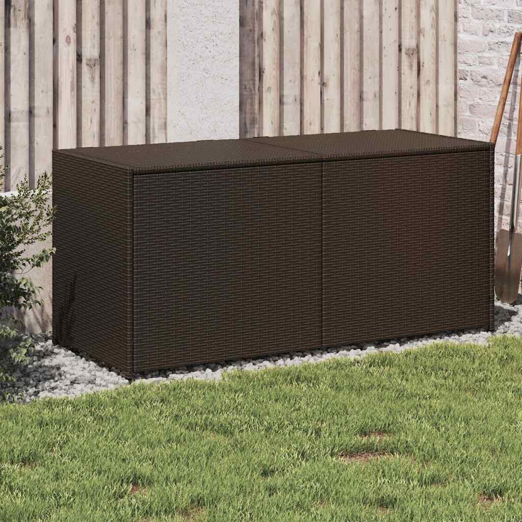 vidaXL Garden Storage Box 283 L Poly Rattan Black
