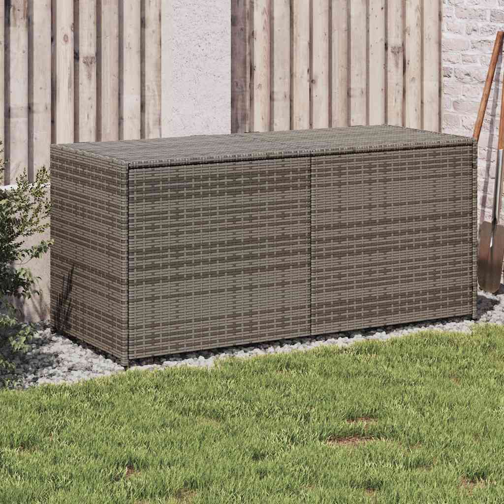 vidaXL Garden Storage Box 283 L Poly Rattan Black