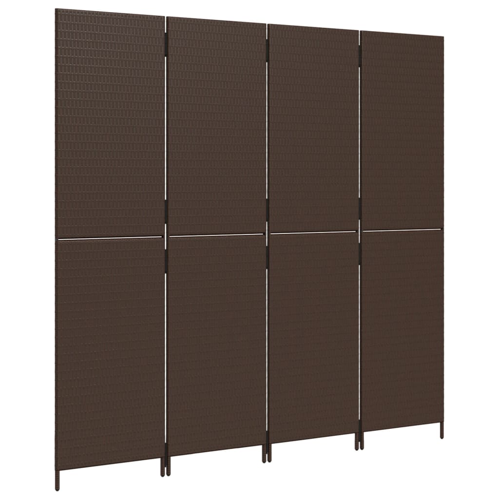 vidaXL Kamerscherm 3 panelen poly rattan zwart