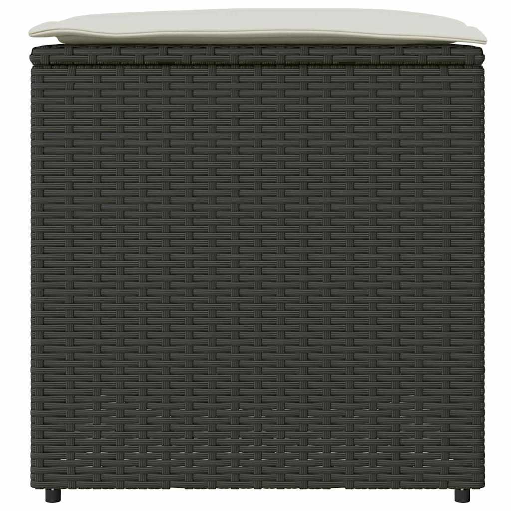 vidaXL Kussenbox met opslag Zwart 50 x 50 x 50 cm poly rattan