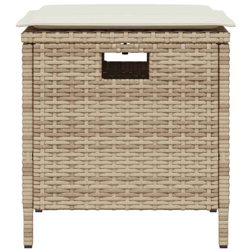 vidaXL 5-delige Tuinset met kussens poly rattan zwart