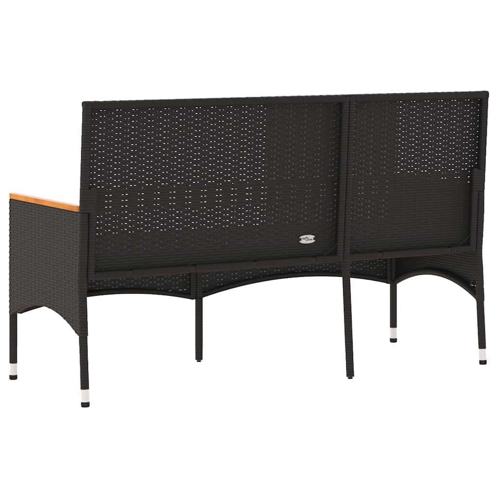 vidaXL Tuinbank 3-zits met kussens poly rattan zwart