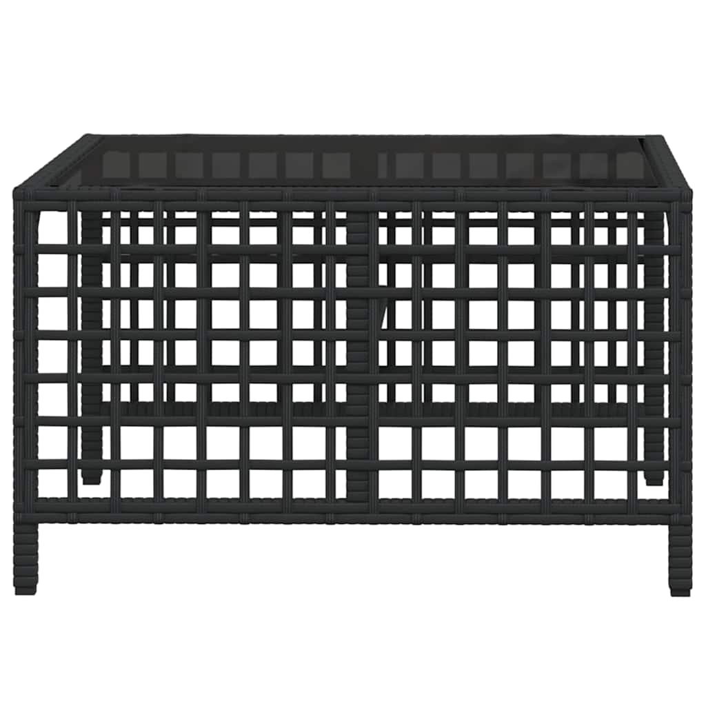 vidaXL 3-delige Loungeset met kussens poly rattan zwart
