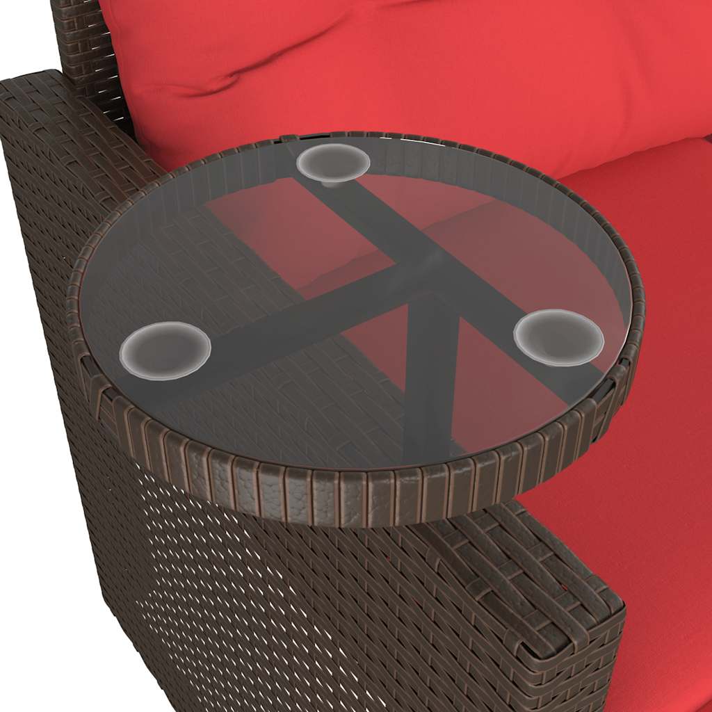 vidaXL 3-delige tuinbankset met kussens, grijs polyrotan