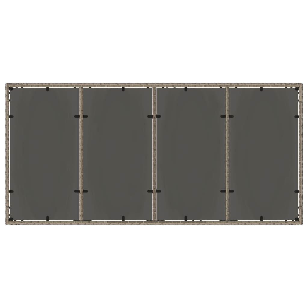 vidaXL Tuintafel met glazen blad 190x90x75 cm poly rattan zwart